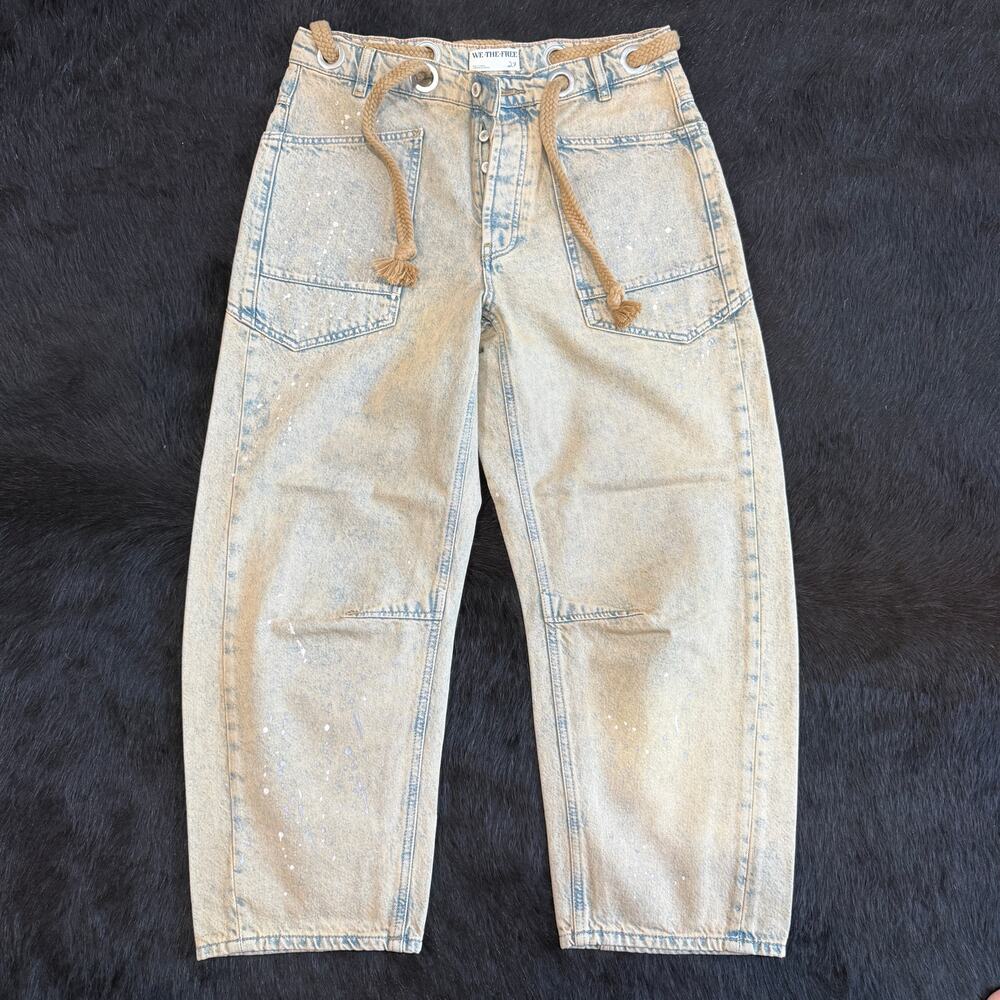 We The Free Moxie Pull-On Barrel Jeans 27 Rare Color